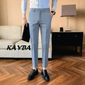 Kayba Polyster Viscose Blend Formal Trousers For Man - LIGHT GREY