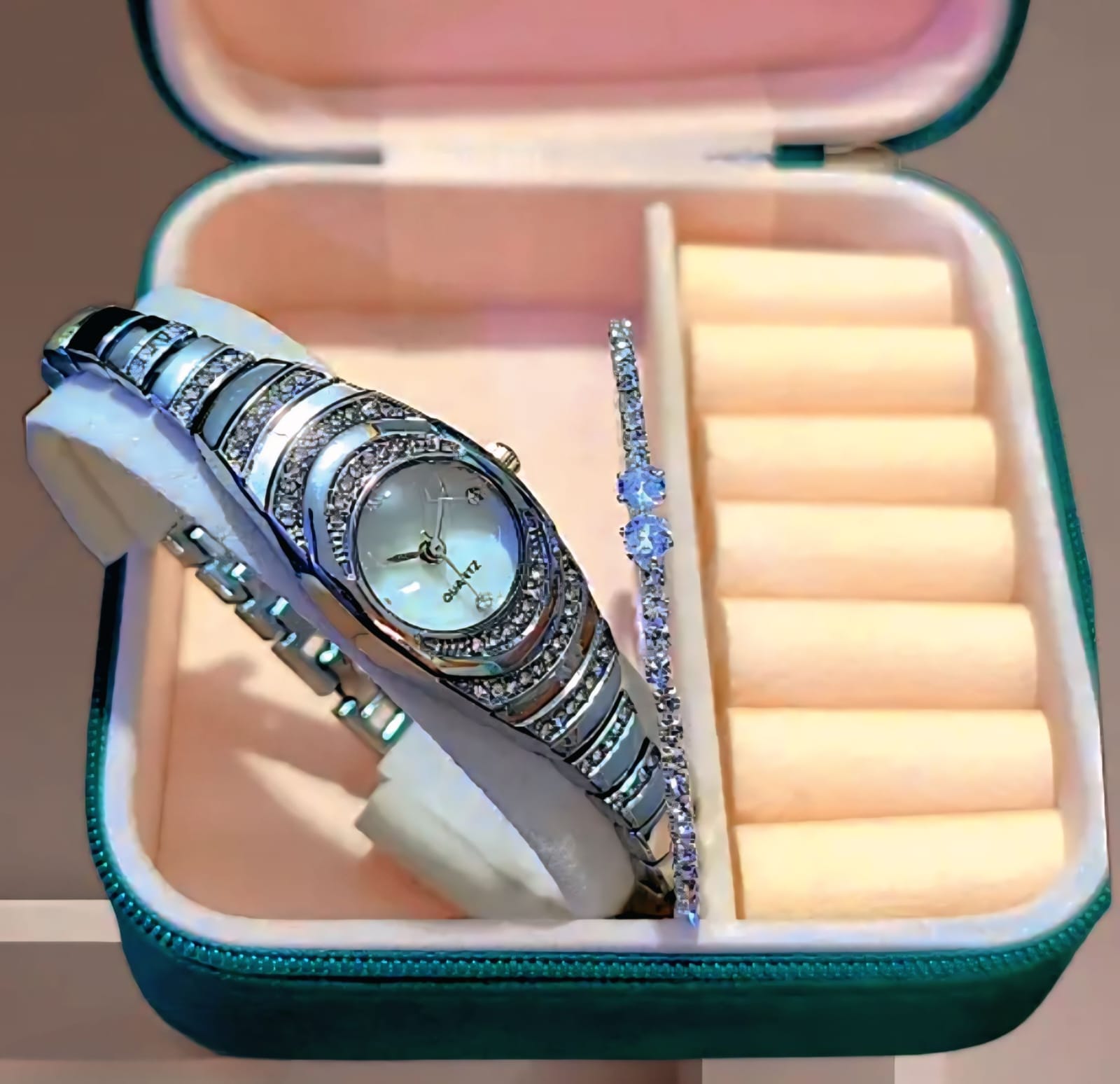 Ethnic Silver Bracelet Look Analog Watch for Girls - Image 5