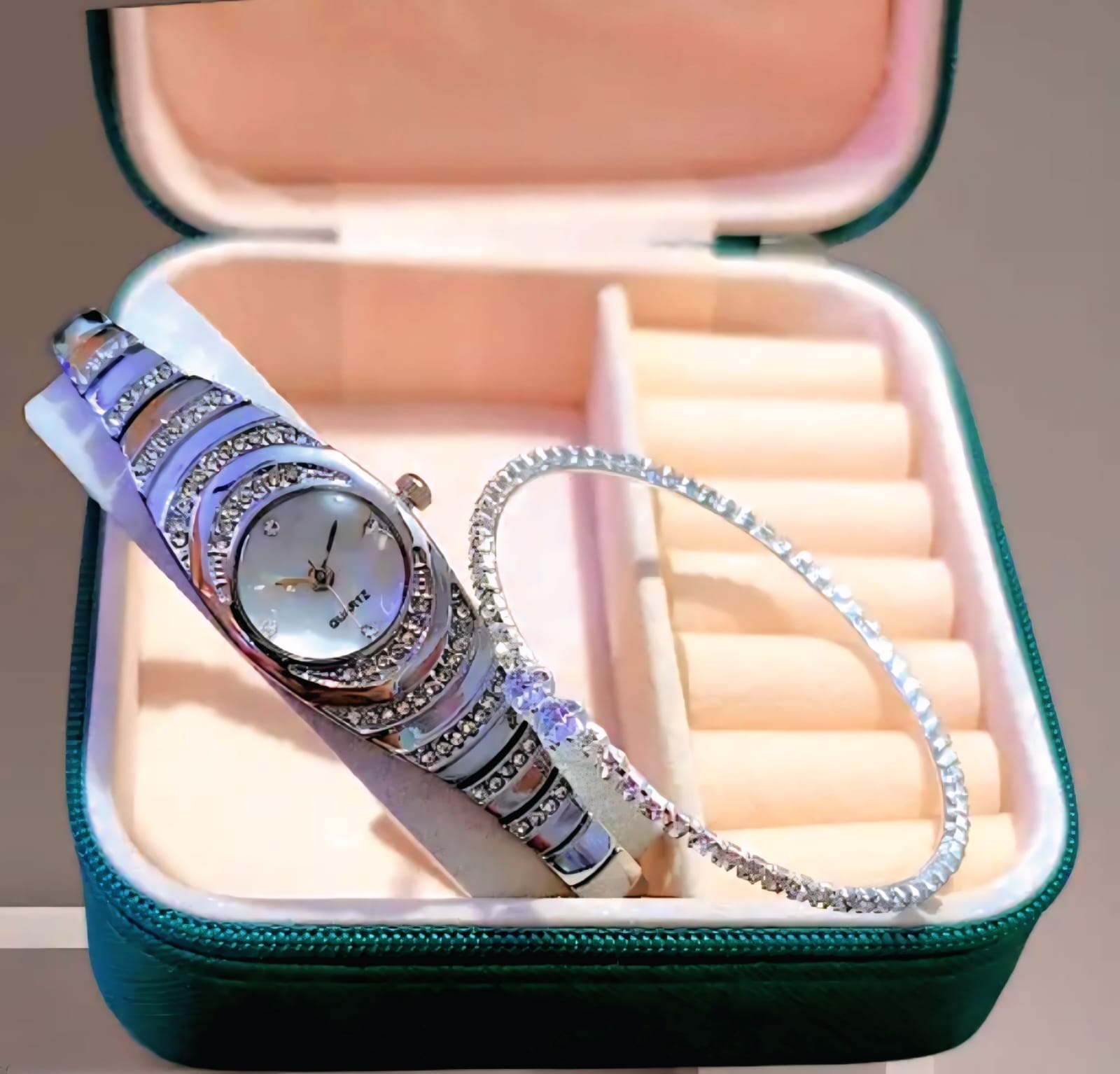 Ethnic Silver Bracelet Look Analog Watch for Girls - Image 4